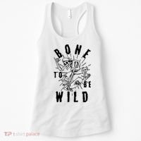 Funny Halloween Bone To Be Wild Skateboarding Skeleton Women's Tank Top thumb 0