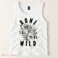 Funny Halloween Bone To Be Wild Skateboarding Skeleton Tank Top thumb 2