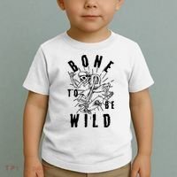 Funny Halloween Bone To Be Wild Skateboarding Skeleton Toddler T-Shirt thumb 2