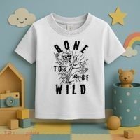 Funny Halloween Bone To Be Wild Skateboarding Skeleton Toddler T-Shirt thumb 3