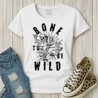Funny Halloween Bone To Be Wild Skateboarding Skeleton Women's T-Shirt thumb 3