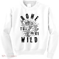 Funny Halloween Bone To Be Wild Skateboarding Skeleton Kids Sweatshirt thumb 0