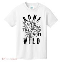 Funny Halloween Bone To Be Wild Skateboarding Skeleton Kids T-Shirt thumb 0