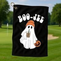 Funny Halloween Boo Jee Ghost Ing Coffee Cool Gift Golf Towel thumb 1