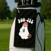 Funny Halloween Boo Jee Ghost Ing Coffee Cool Gift Golf Towel thumb 2
