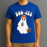 Funny Halloween Boo Jee Ghost Ing Coffee Cool Gift T-Shirt thumb 3