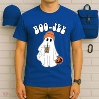 Funny Halloween Boo Jee Ghost Ing Coffee Cool Gift T-Shirt thumb 6