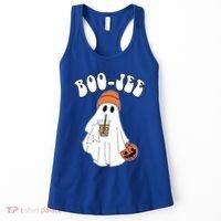Funny Halloween Boo Jee Ghost Ing Coffee Cool Gift Women's Tank Top thumb 0