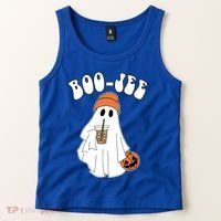 Funny Halloween Boo Jee Ghost Ing Coffee Cool Gift Tank Top thumb 2