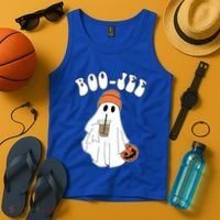 Funny Halloween Boo Jee Ghost Ing Coffee Cool Gift Tank Top thumb 4