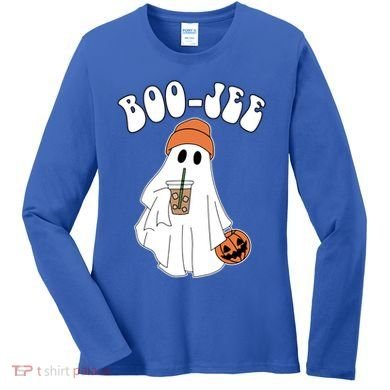 Funny Halloween Boo Jee Ghost Ing Coffee Cool Gift Women's Long Sleeve Shirt