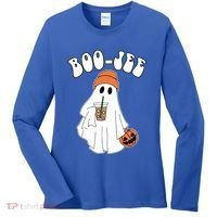 Funny Halloween Boo Jee Ghost Ing Coffee Cool Gift Women's Long Sleeve Shirt thumb 0