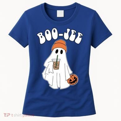 Funny Halloween Boo Jee Ghost Ing Coffee Cool Gift Women's T-Shirt