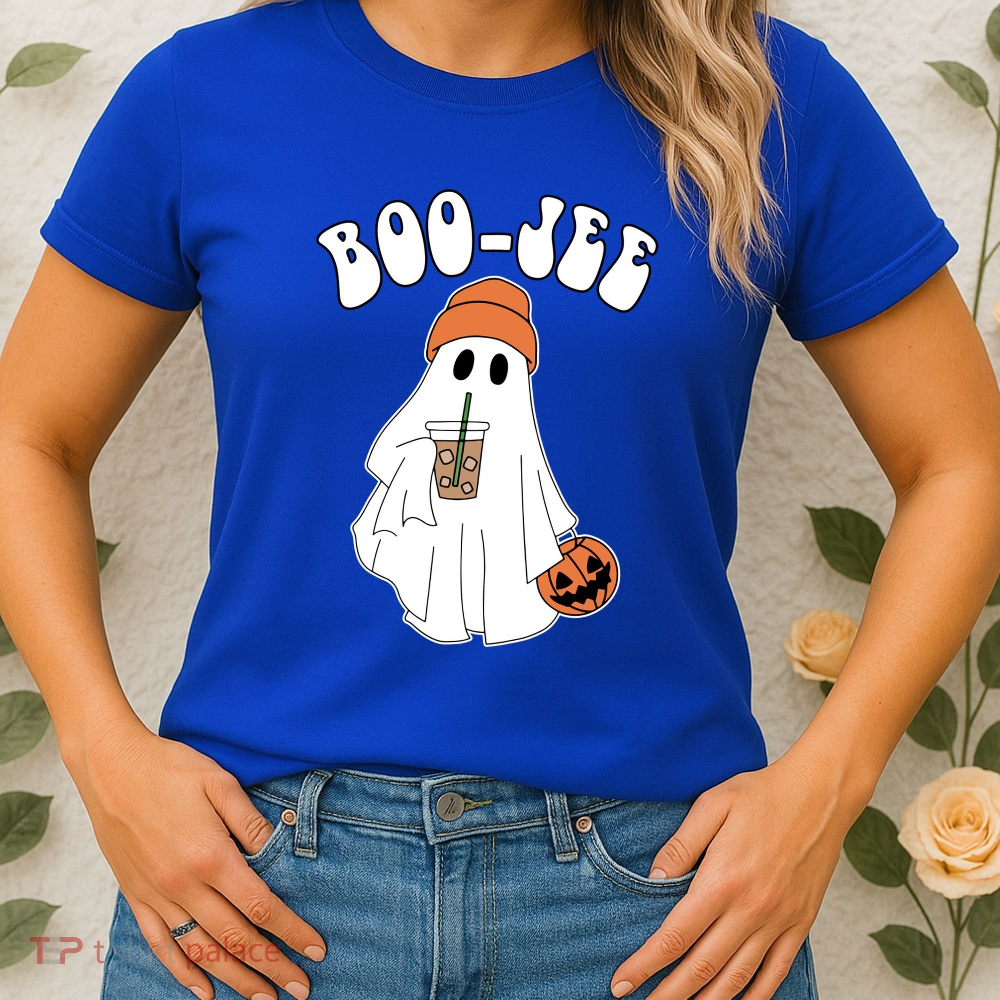 Funny Halloween Boo Jee Ghost Ing Coffee Cool Gift Women's T-Shirt