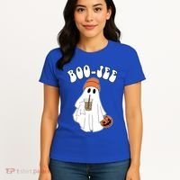 Funny Halloween Boo Jee Ghost Ing Coffee Cool Gift Women's T-Shirt thumb 4