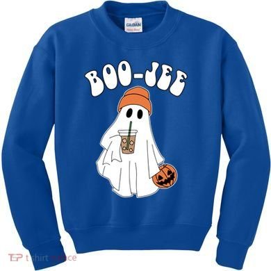 Funny Halloween Boo Jee Ghost Ing Coffee Cool Gift Kids Sweatshirt