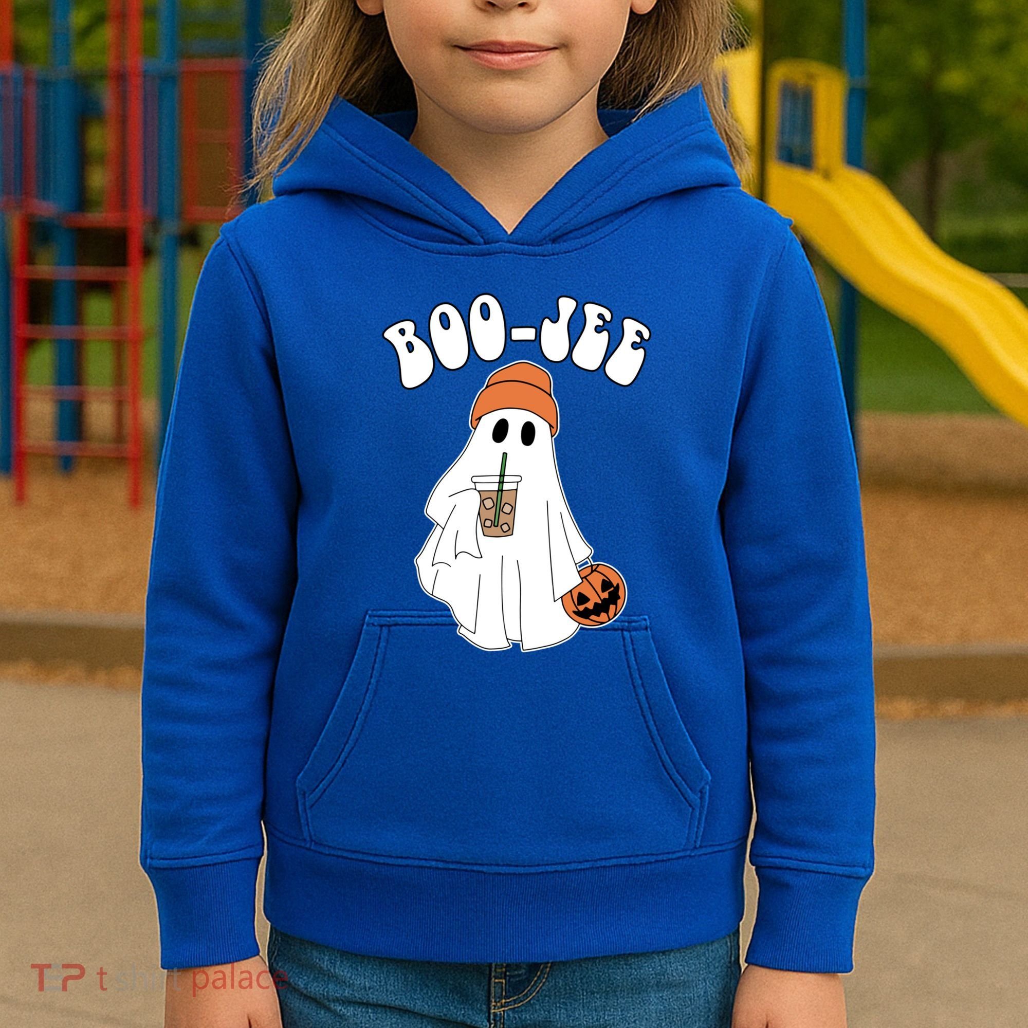 Funny Halloween Boo Jee Ghost Ing Coffee Cool Gift Kids Hoodie
