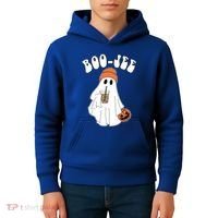 Funny Halloween Boo Jee Ghost Ing Coffee Cool Gift Kids Hoodie thumb 4