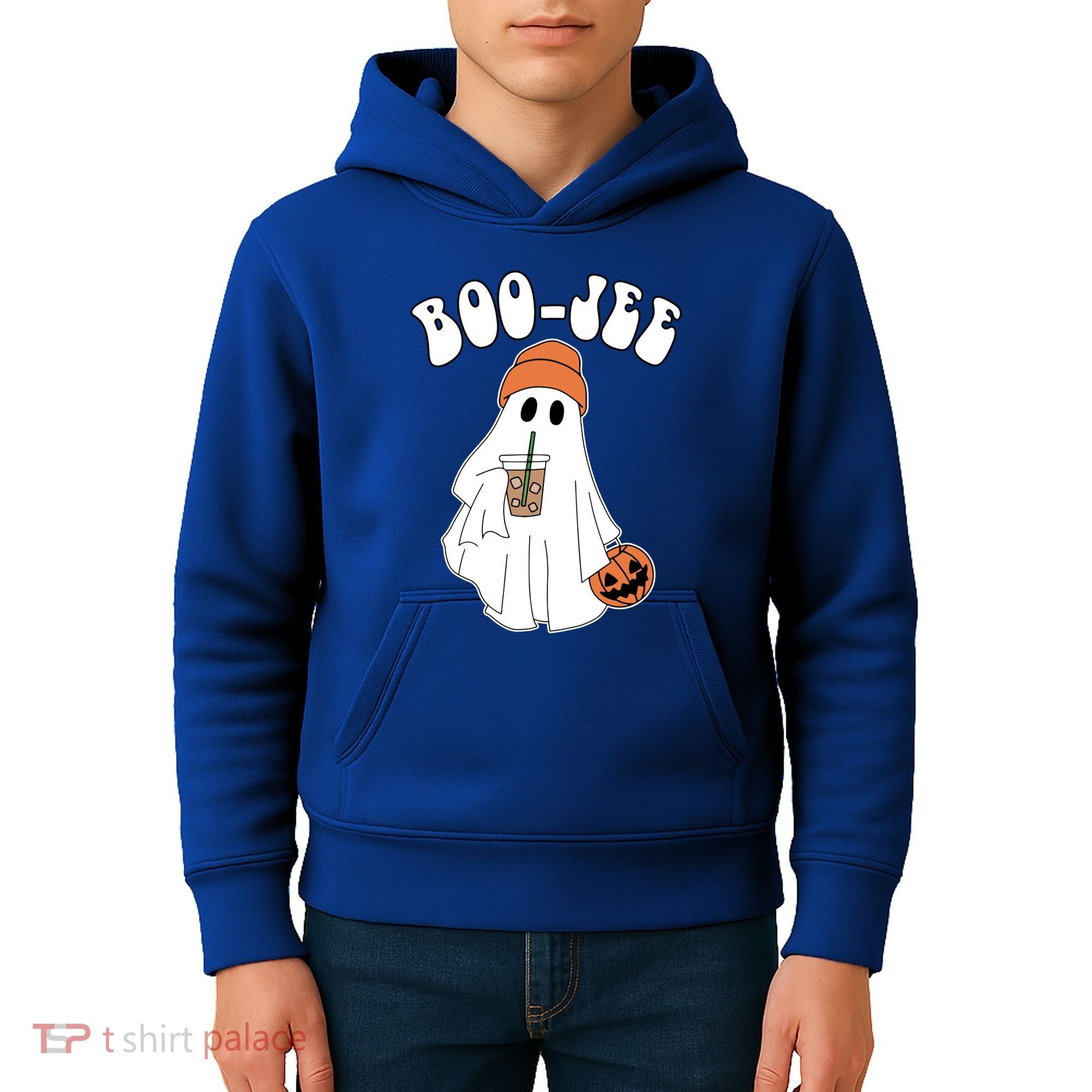 Funny Halloween Boo Jee Ghost Ing Coffee Cool Gift Kids Hoodie