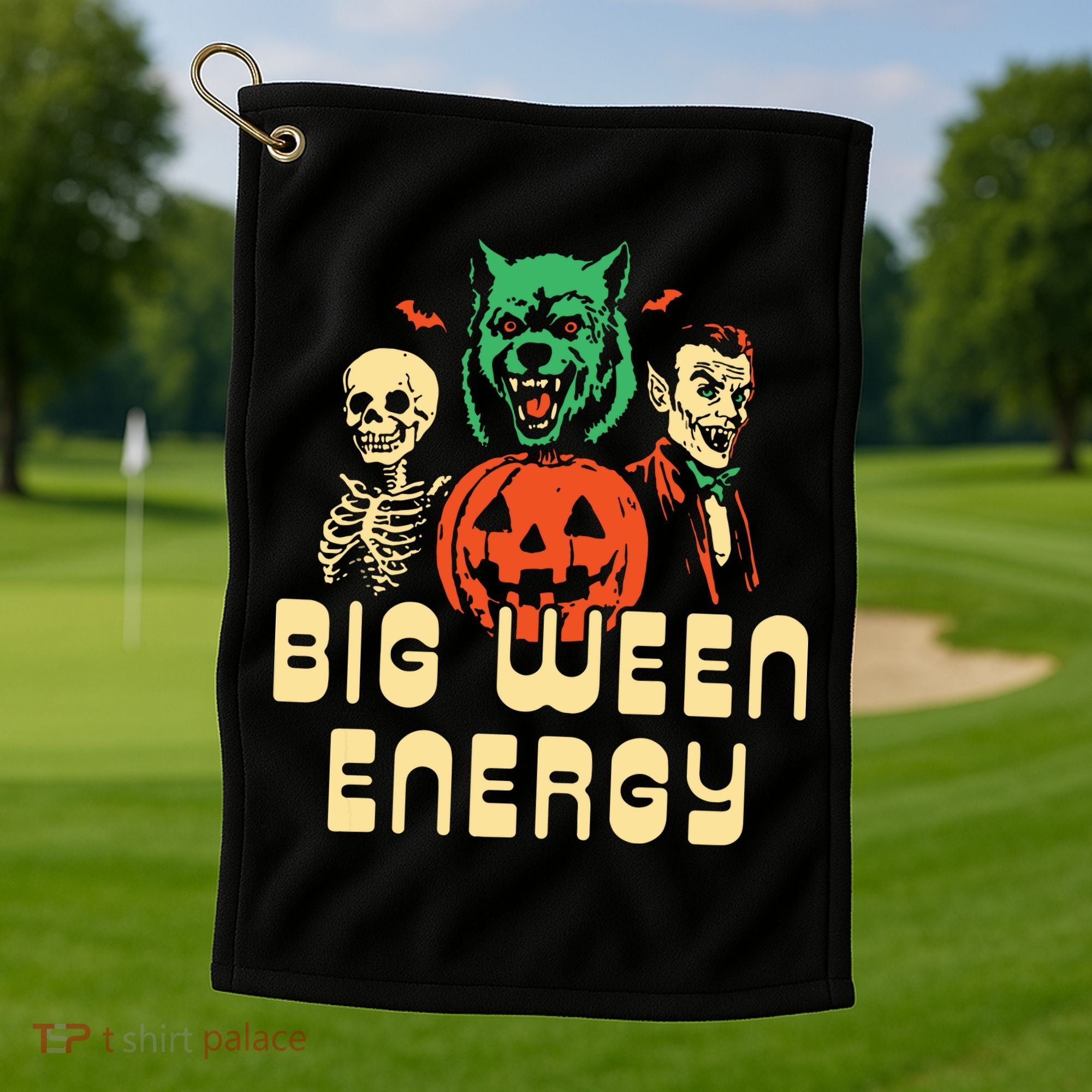 Funny Halloween Big Ween Energy Golf Towel