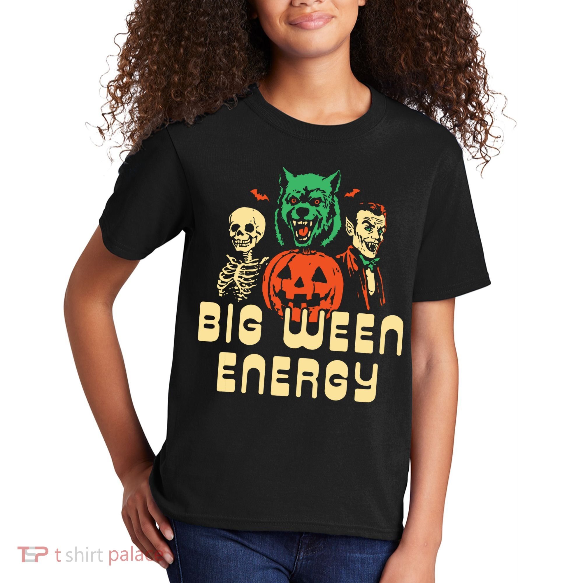 Funny Halloween Big Ween Energy Kids T-Shirt