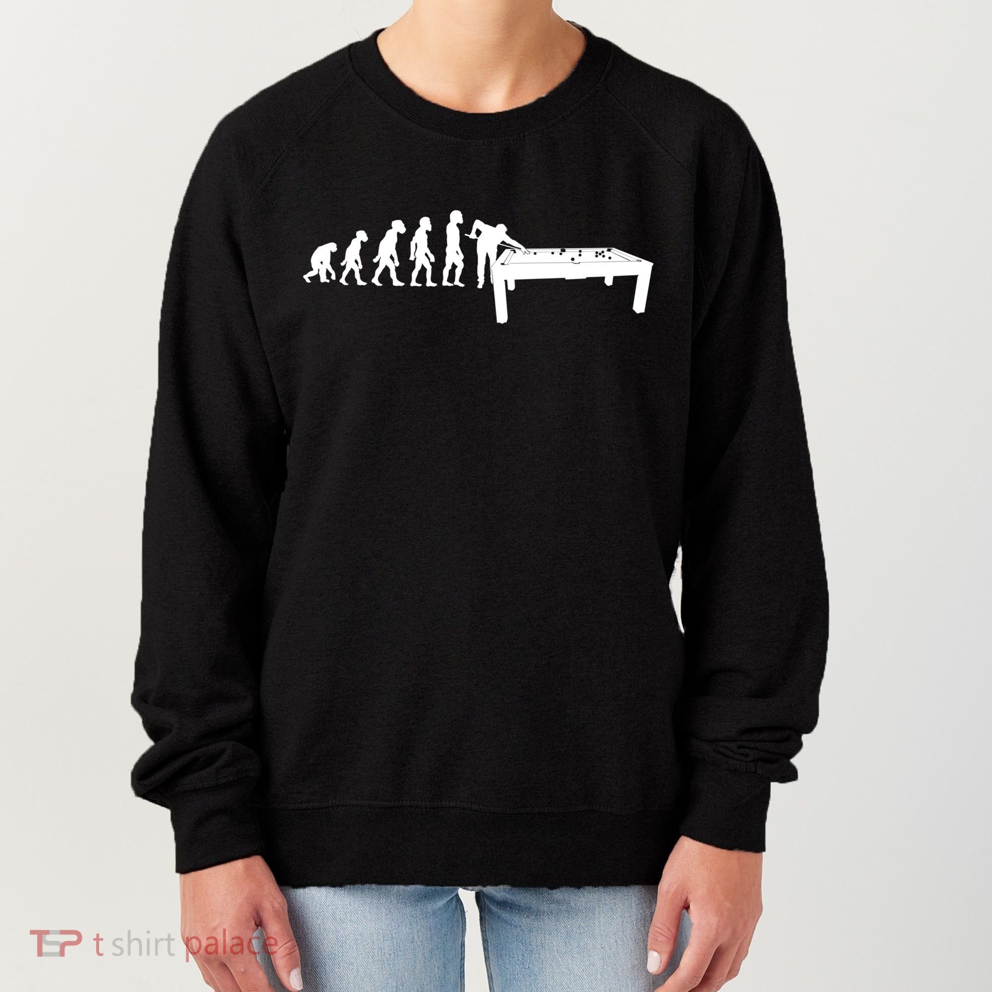 Funny Human Billiards Evolution 8 Ball Pool Cue Stick Player Meaningful Gift Women's Sweatshirt