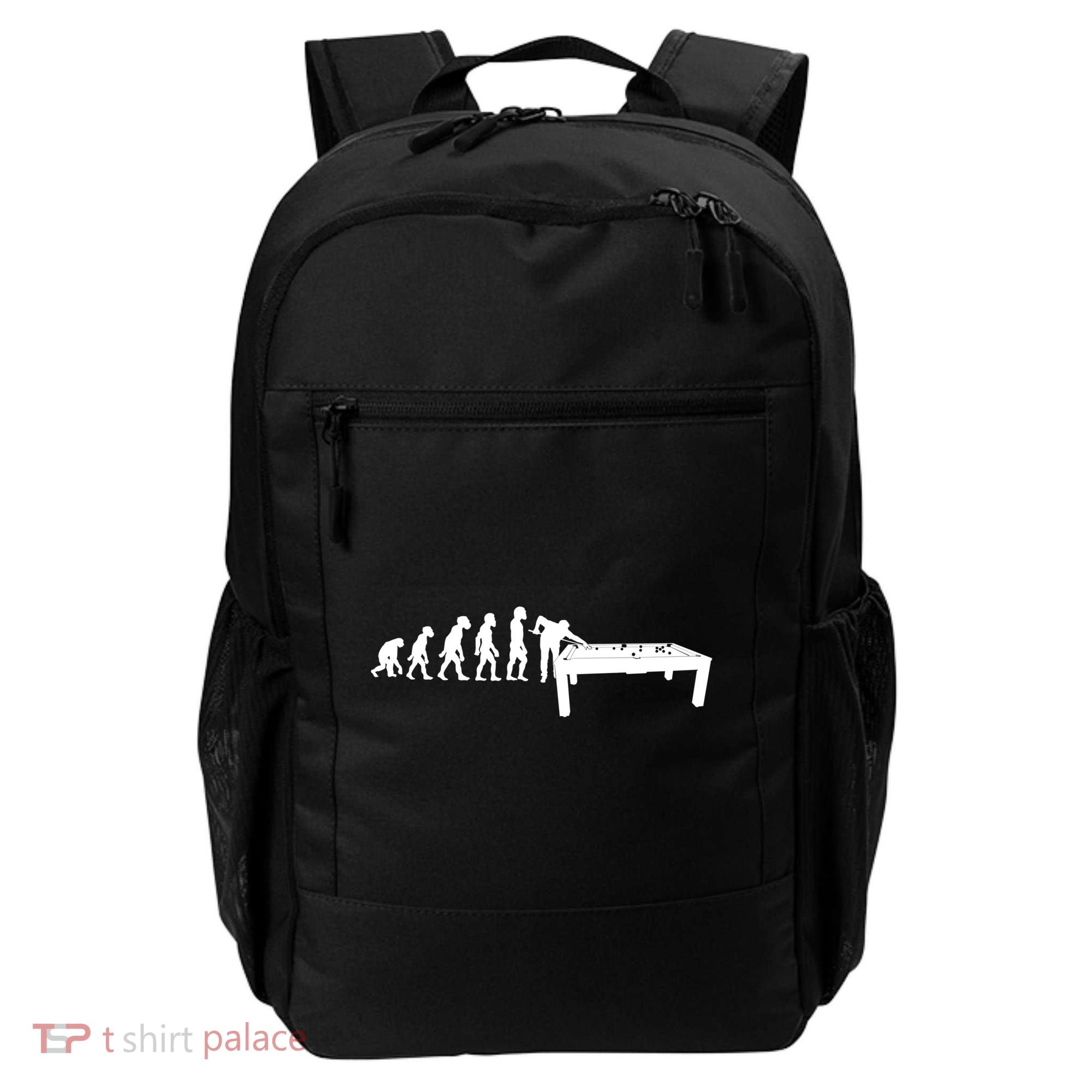 Funny Human Billiards Evolution 8 Ball Pool Cue Stick Player Meaningful Gift Backpack
