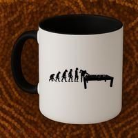 Funny Human Billiards Evolution 8 Ball Pool Cue Stick Player Meaningful Gift Coffee Mug thumb 2