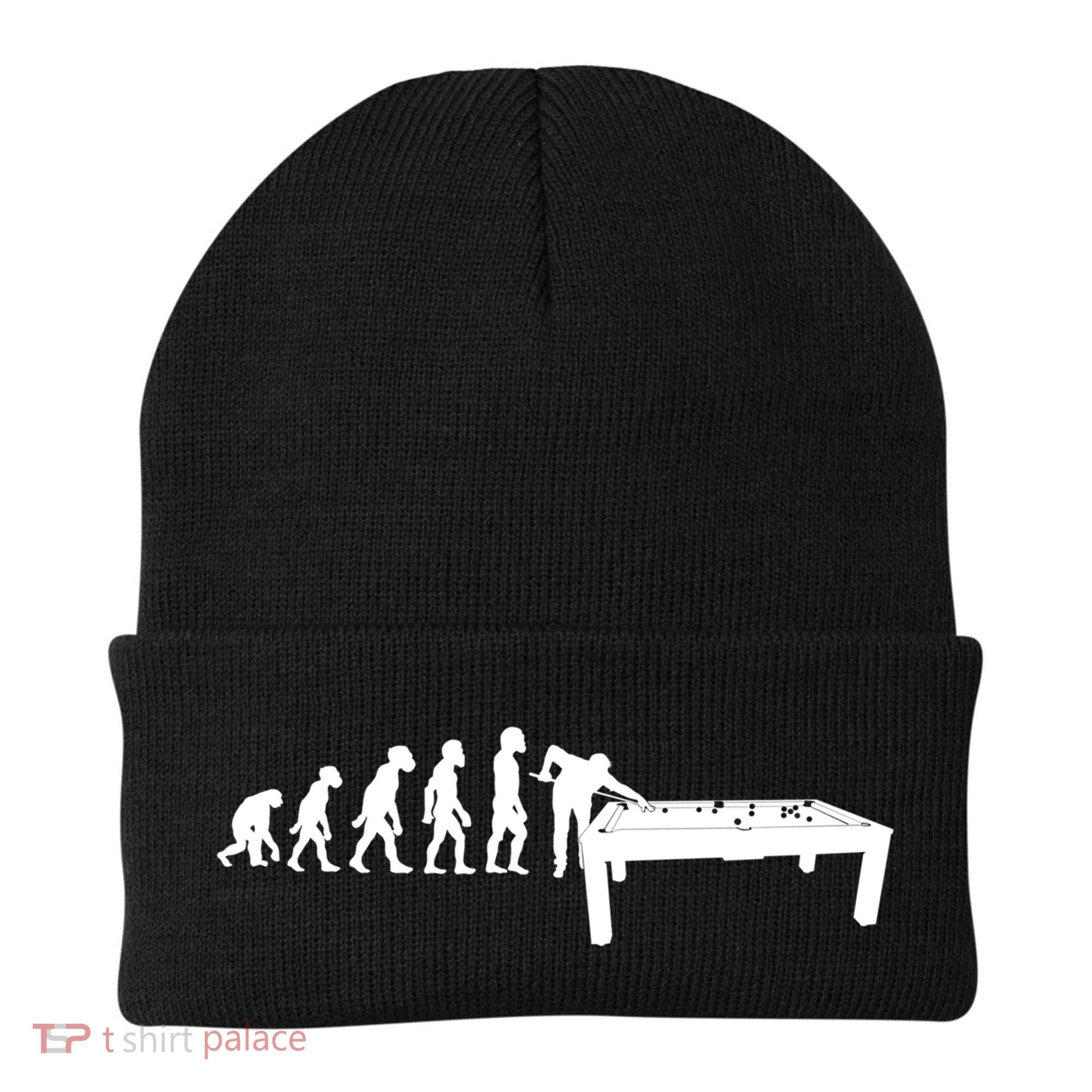 Funny Human Billiards Evolution 8 Ball Pool Cue Stick Player Meaningful Gift Beanie