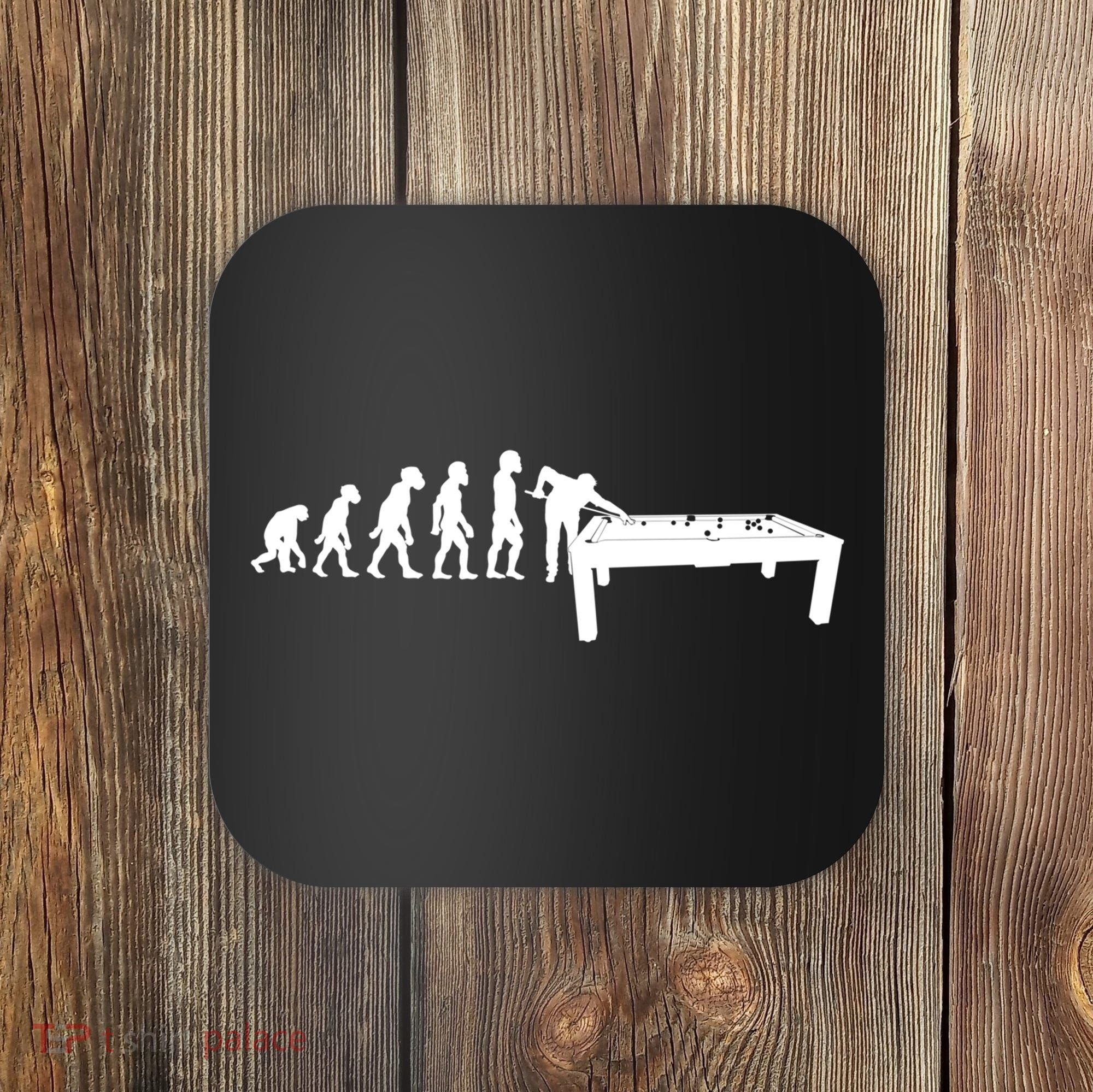 Funny Human Billiards Evolution 8 Ball Pool Cue Stick Player Meaningful Gift Coaster