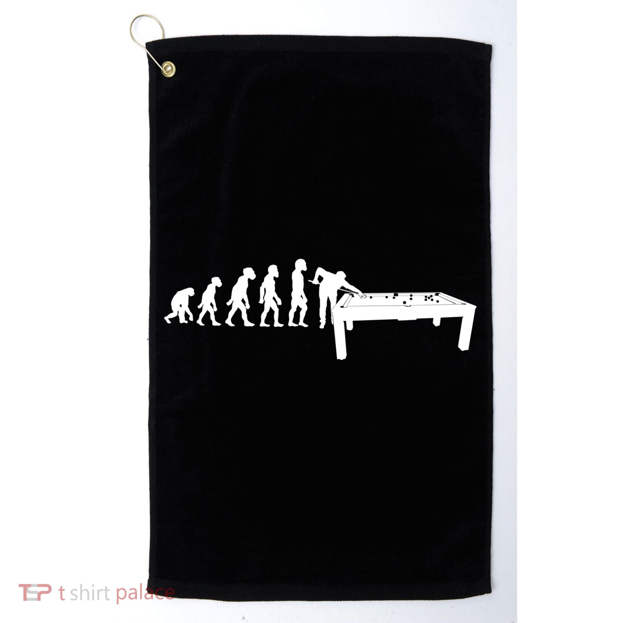 Funny Human Billiards Evolution 8 Ball Pool Cue Stick Player Meaningful Gift Golf Towel