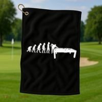 Funny Human Billiards Evolution 8 Ball Pool Cue Stick Player Meaningful Gift Golf Towel thumb 1