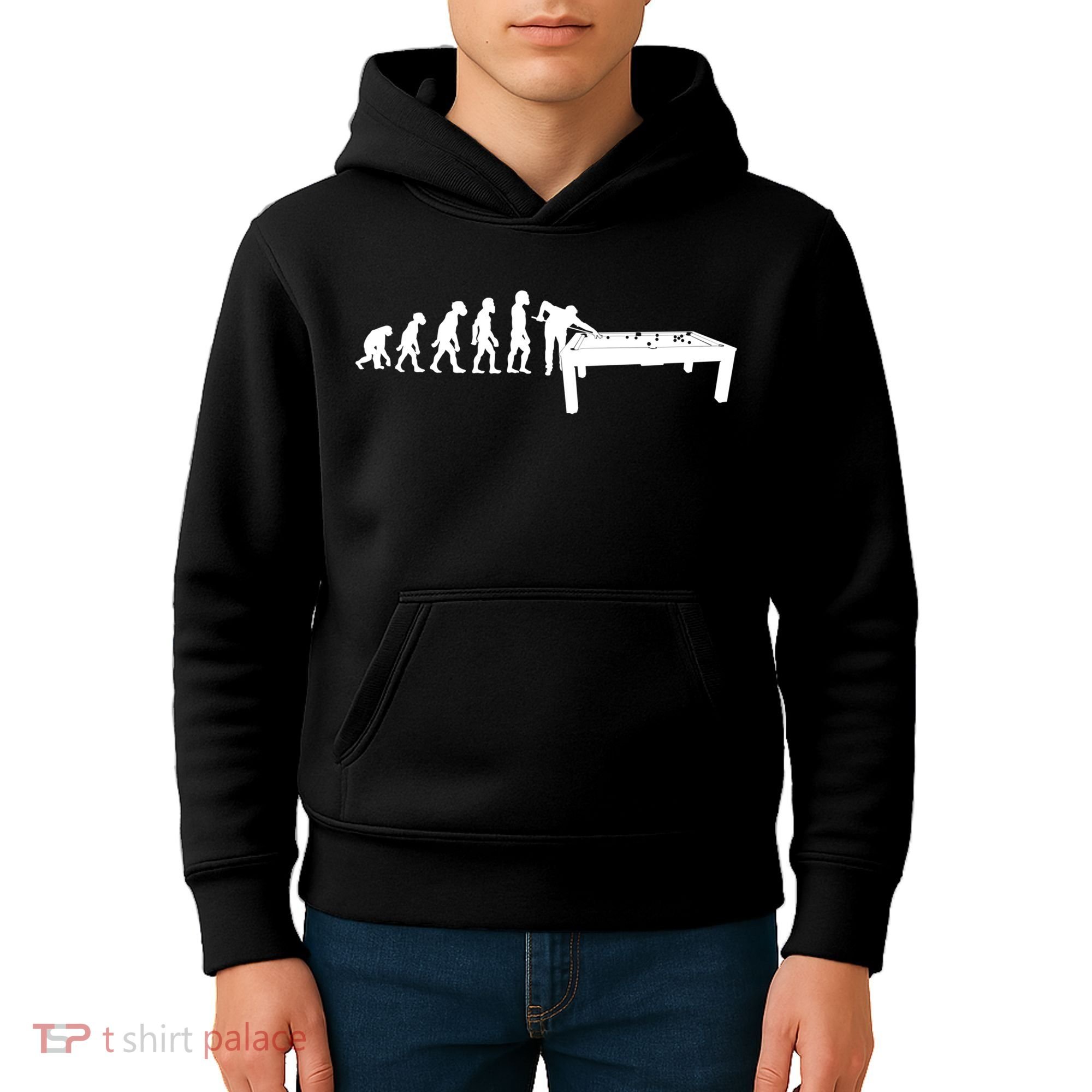 Funny Human Billiards Evolution 8 Ball Pool Cue Stick Player Meaningful Gift Kids Hoodie