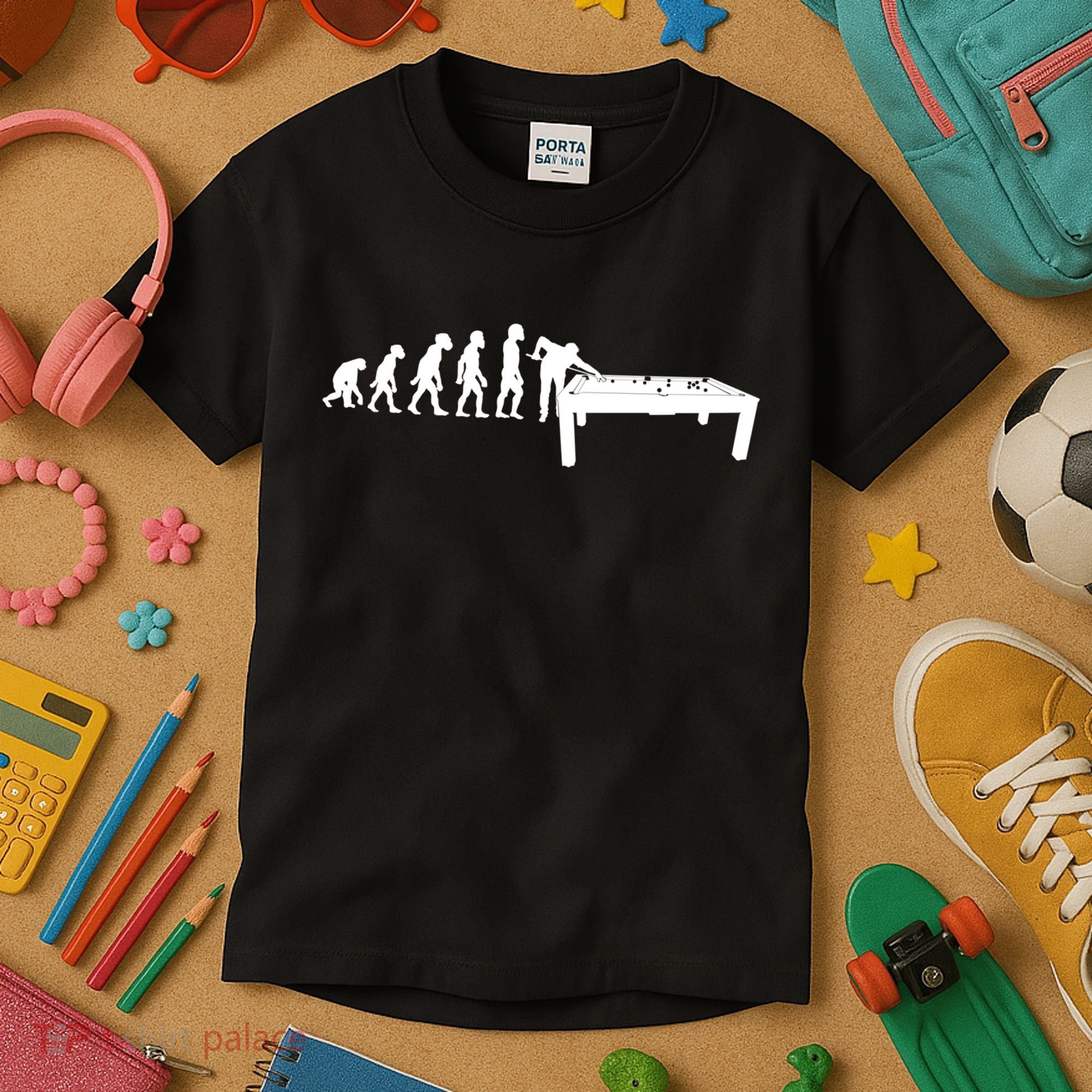 Funny Human Billiards Evolution 8 Ball Pool Cue Stick Player Meaningful Gift Kids T-Shirt