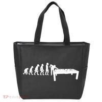 Funny Human Billiards Evolution 8 Ball Pool Cue Stick Player Meaningful Gift Tote Bag thumb 0