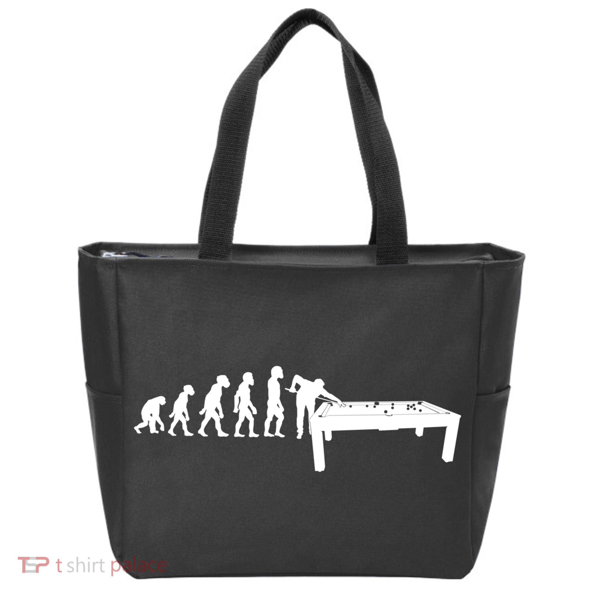 Funny Human Billiards Evolution 8 Ball Pool Cue Stick Player Meaningful Gift Tote Bag