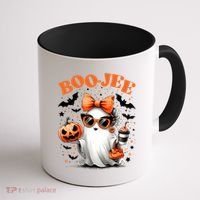 Funny Halloween Boojee Cute Ghost Coffee Mug thumb 1