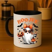 Funny Halloween Boojee Cute Ghost Coffee Mug thumb 4