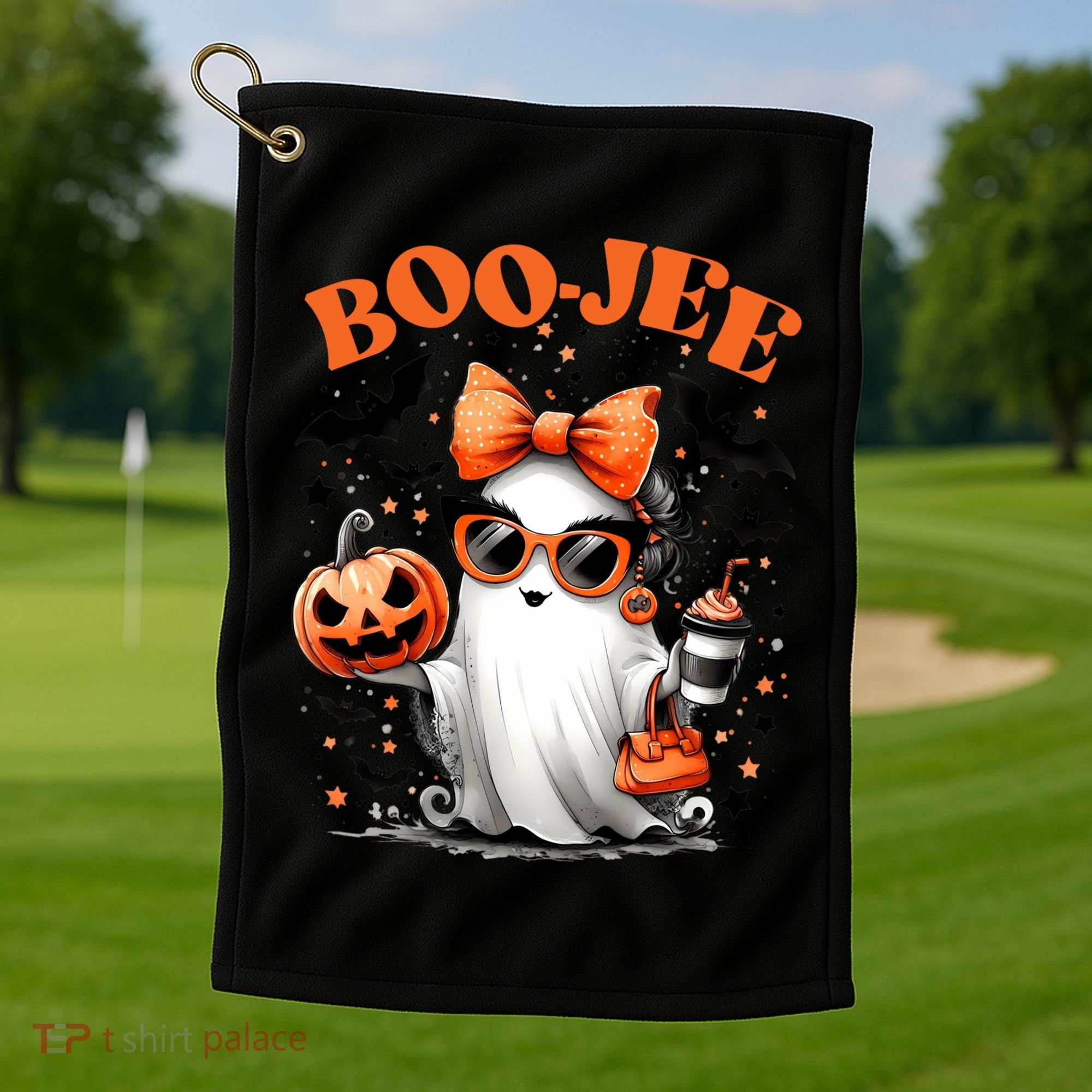 Funny Halloween Boojee Cute Ghost Golf Towel