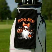 Funny Halloween Boojee Cute Ghost Golf Towel thumb 2