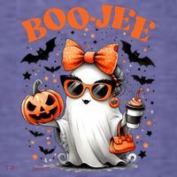 Funny Halloween Boojee Cute Ghost Women's Hoodie thumb 2