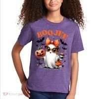 Funny Halloween Boojee Cute Ghost Kids T-Shirt thumb 2