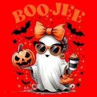 Funny Halloween Boojee Cute Ghost Santa Hat thumb 1