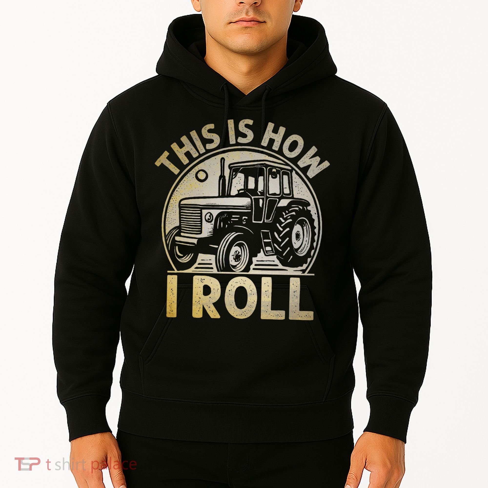 Funny Hay Bale How I Roll Gift Cool Farmer Tractor Driver Hoodie