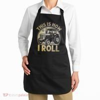 Funny Hay Bale How I Roll Gift Cool Farmer Tractor Driver Apron thumb 2
