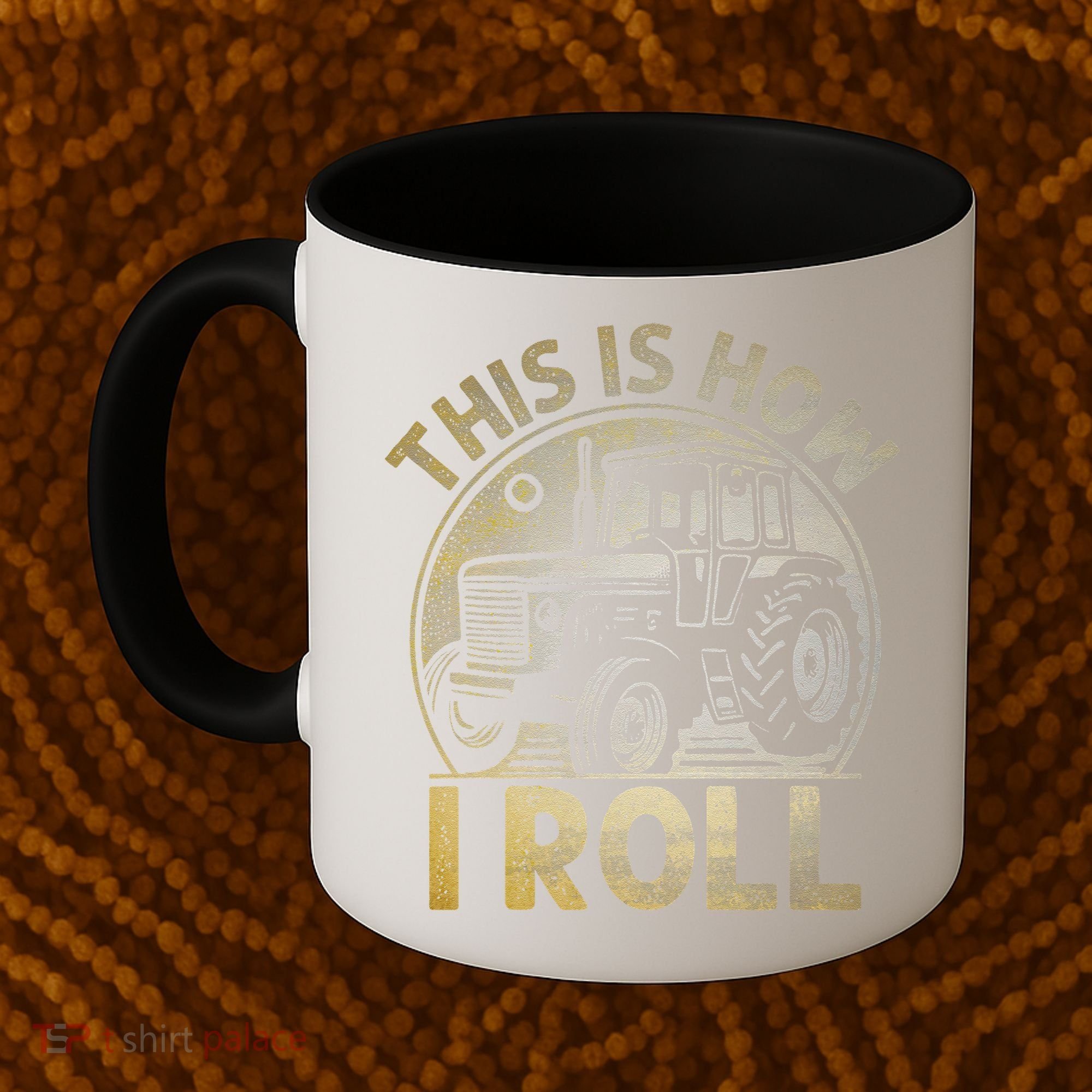 Funny Hay Bale How I Roll Gift Cool Farmer Tractor Driver Coffee Mug