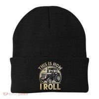 Funny Hay Bale How I Roll Gift Cool Farmer Tractor Driver Beanie thumb 0