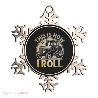 Funny Hay Bale How I Roll Gift Cool Farmer Tractor Driver Ornament