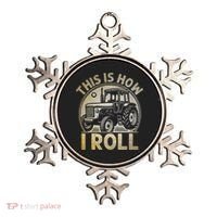 Funny Hay Bale How I Roll Gift Cool Farmer Tractor Driver Ornament thumb 0