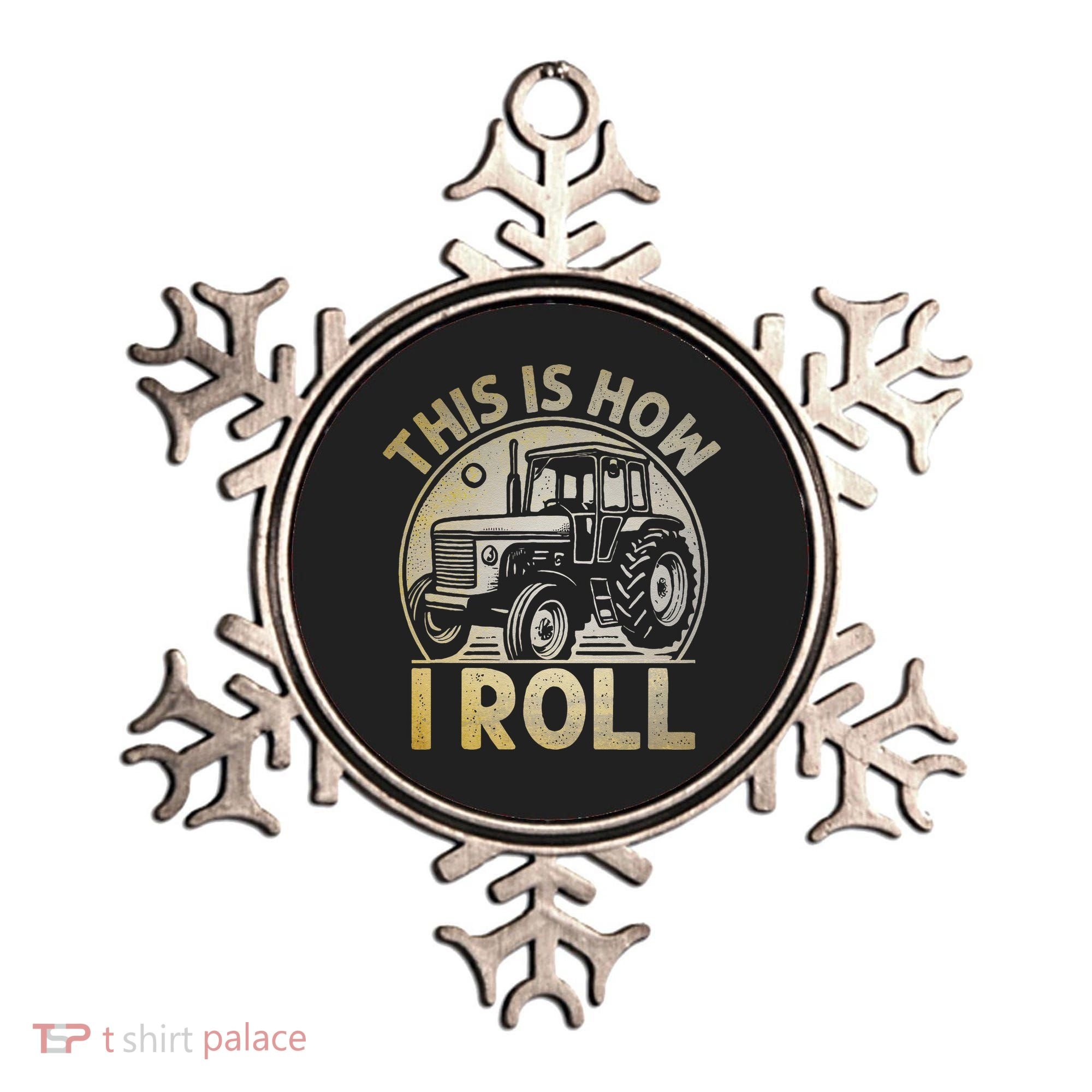 Funny Hay Bale How I Roll Gift Cool Farmer Tractor Driver Ornament